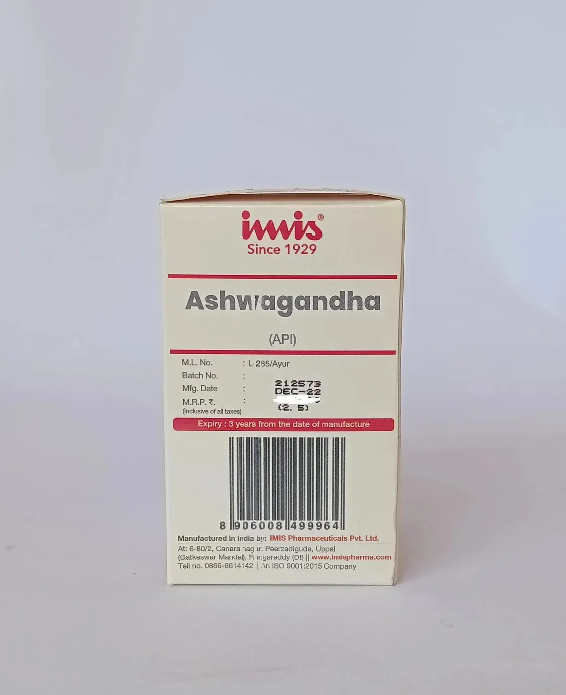 ASHWAGHANDHA - TAB - 60'S - IMIS