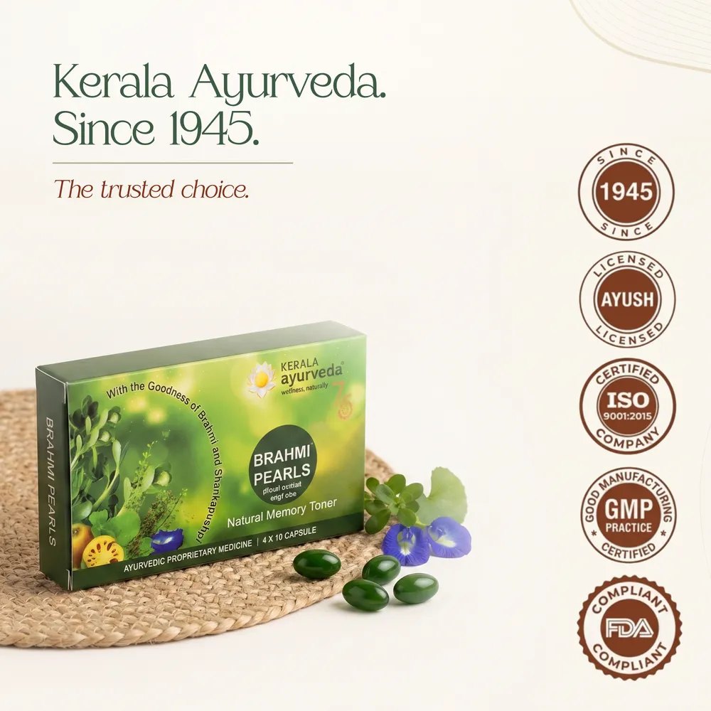 Brahmi Pearls Capsule - 40 Nos - Kerala Ayurveda