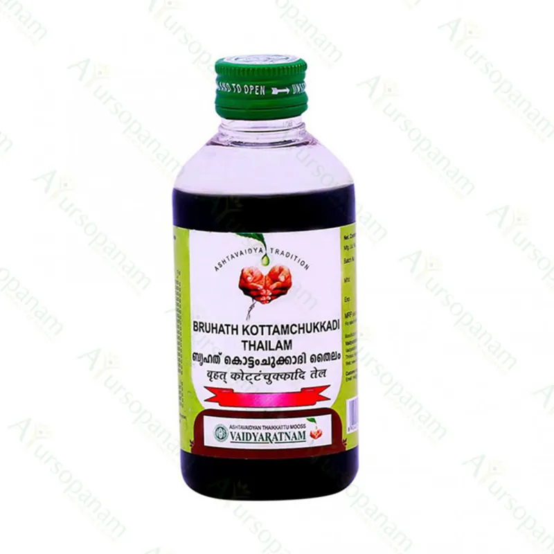 Bruhath Kottamchukkakadi Thailam - 200ML - Vaidyaratnam