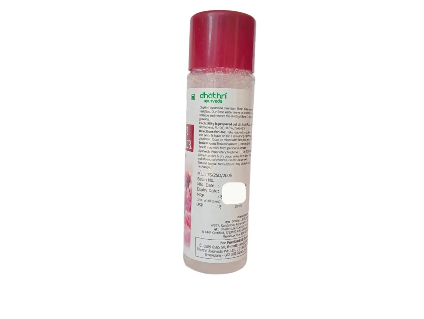 Premium Rose Water - 120ml - Dhathri Ayurveda