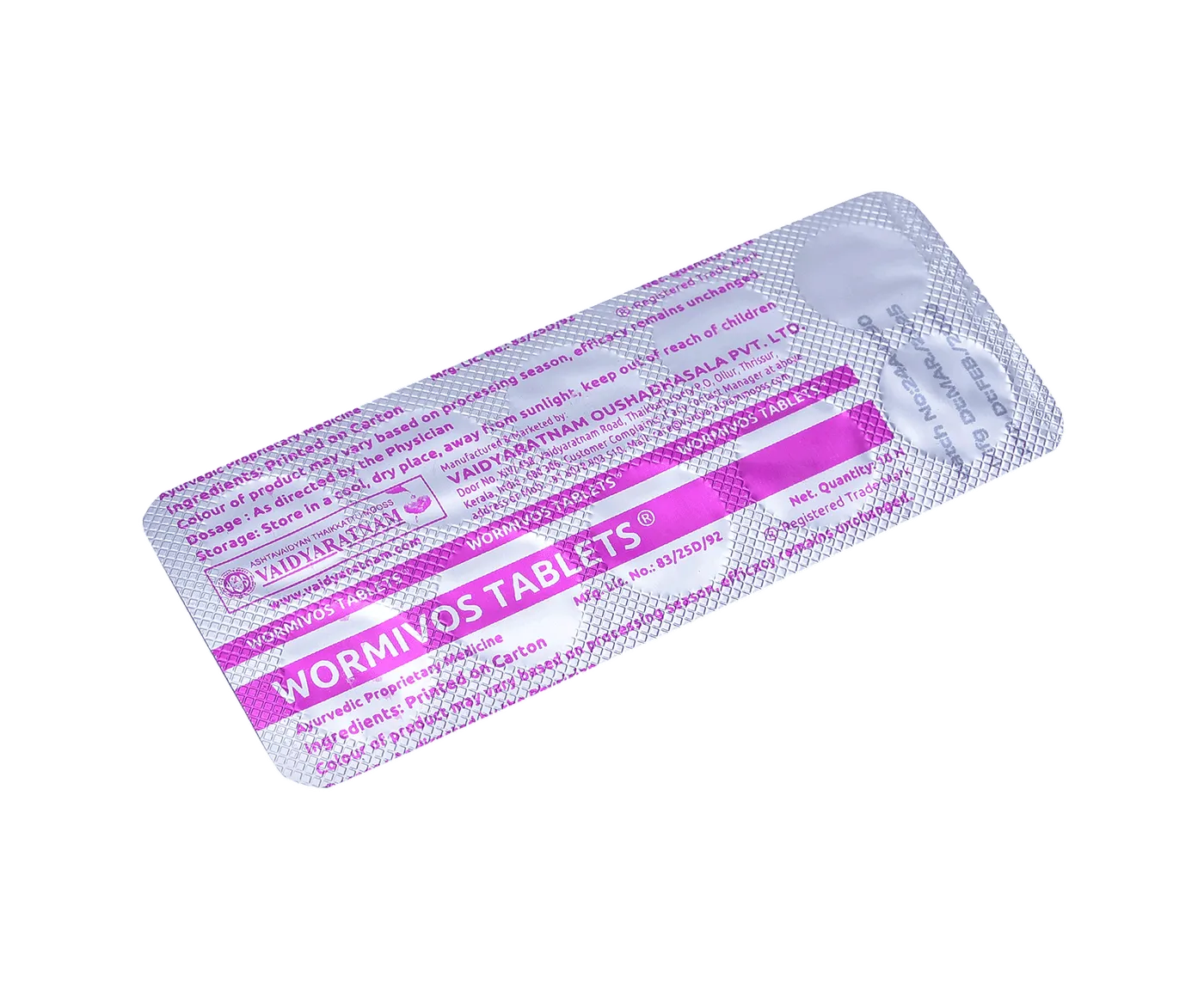 WORMIVOS TABLET 10 NOS - VAIDYARATNAM